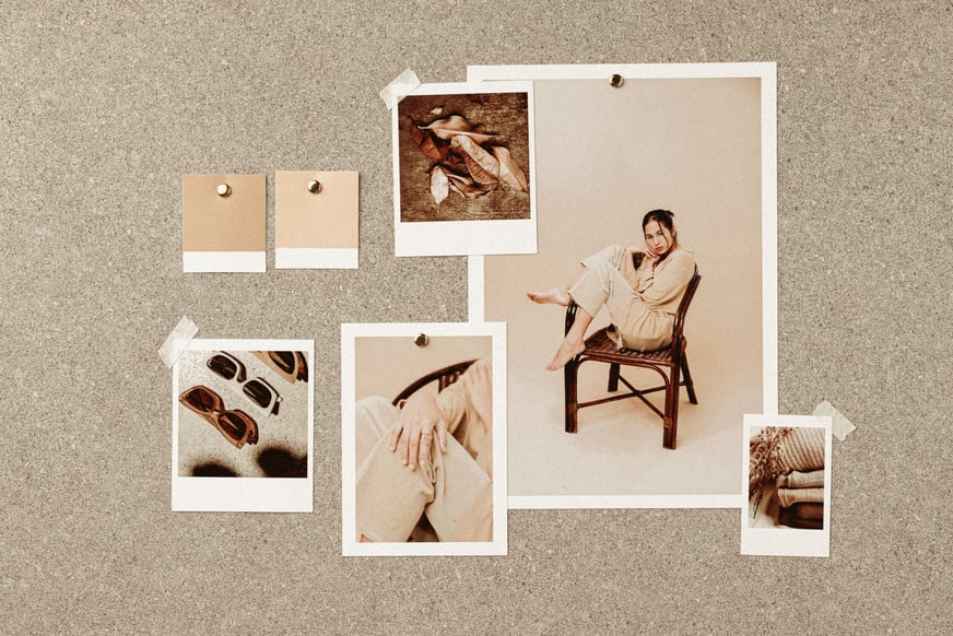 Minimalist and Neutral Photos on Cork Board